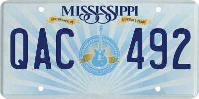 MS license plate QAC492
