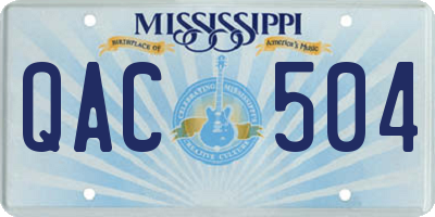 MS license plate QAC504