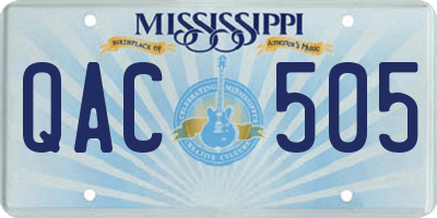 MS license plate QAC505