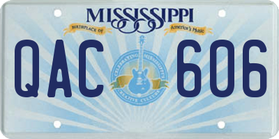MS license plate QAC606