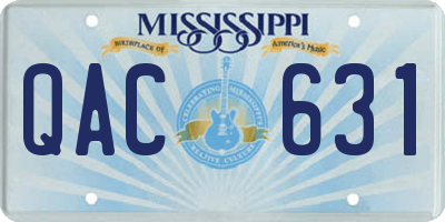 MS license plate QAC631