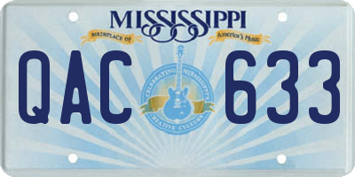 MS license plate QAC633