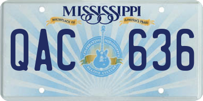 MS license plate QAC636