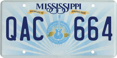 MS license plate QAC664