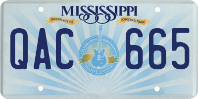 MS license plate QAC665