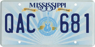 MS license plate QAC681