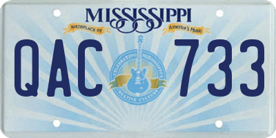 MS license plate QAC733