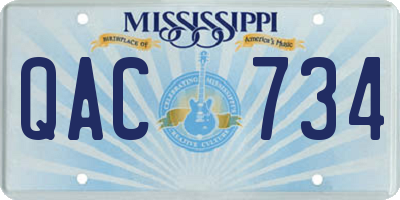 MS license plate QAC734