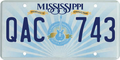 MS license plate QAC743