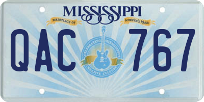 MS license plate QAC767