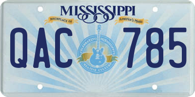 MS license plate QAC785