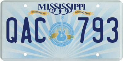 MS license plate QAC793