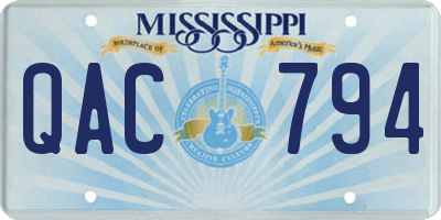 MS license plate QAC794