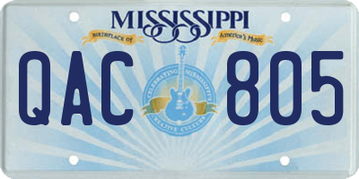 MS license plate QAC805
