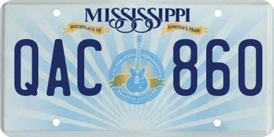 MS license plate QAC860