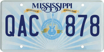 MS license plate QAC878