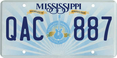 MS license plate QAC887