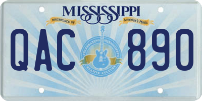 MS license plate QAC890