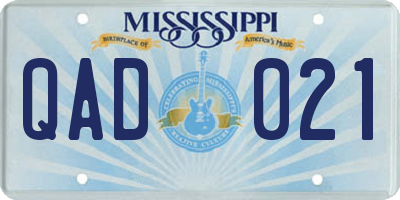 MS license plate QAD021