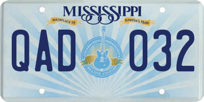 MS license plate QAD032
