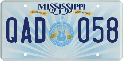 MS license plate QAD058