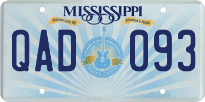 MS license plate QAD093