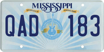 MS license plate QAD183