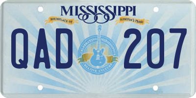 MS license plate QAD207