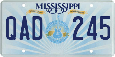 MS license plate QAD245