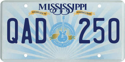 MS license plate QAD250