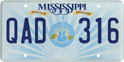 MS license plate QAD316