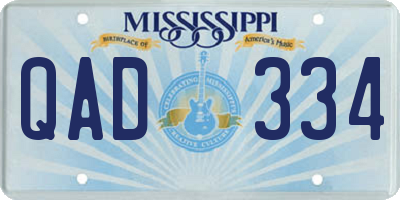 MS license plate QAD334