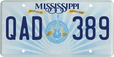 MS license plate QAD389