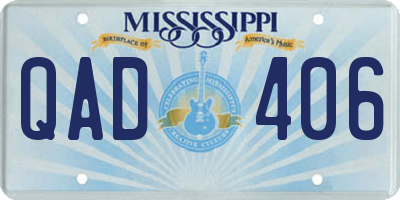 MS license plate QAD406