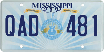 MS license plate QAD481
