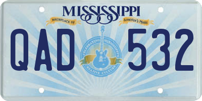 MS license plate QAD532