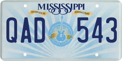 MS license plate QAD543