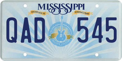 MS license plate QAD545