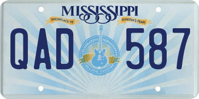MS license plate QAD587