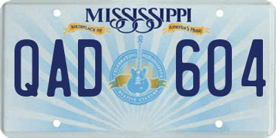 MS license plate QAD604