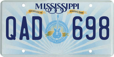 MS license plate QAD698