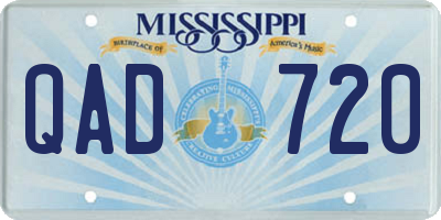MS license plate QAD720