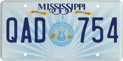 MS license plate QAD754