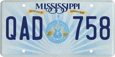 MS license plate QAD758