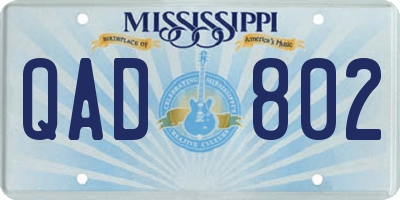 MS license plate QAD802