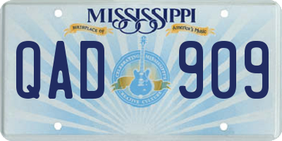 MS license plate QAD909