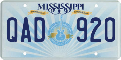 MS license plate QAD920
