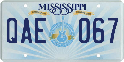 MS license plate QAE067