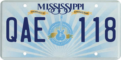 MS license plate QAE118
