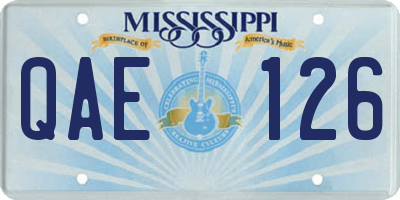 MS license plate QAE126
